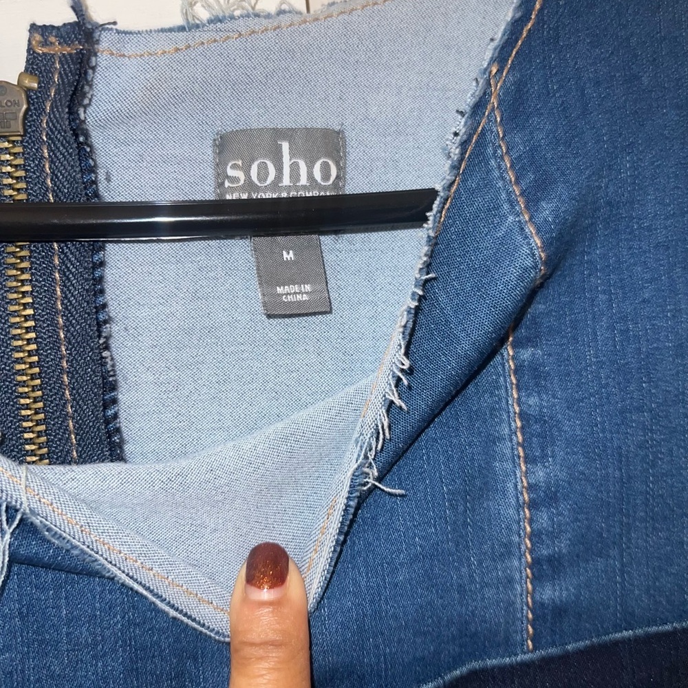 Denim Patchwork Dress - image 3